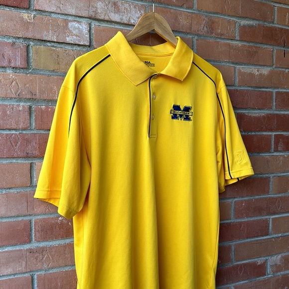 PGA Tour Michigan Polo Shirt / Large / Yellow / Golf - Picture 3 of 6